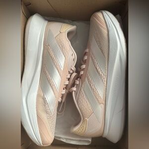 Adidas Women's Light Pink and White Sneakers